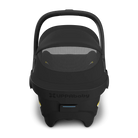 Black baby car seat with UPPAbaby logo on a white background