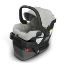 A baby car seat in light gray and dark gray/black, shown at a three-quarter angle on a solid white background. The brand names 'HUPPRIDGY' and 'Aero5' are visible on the product.