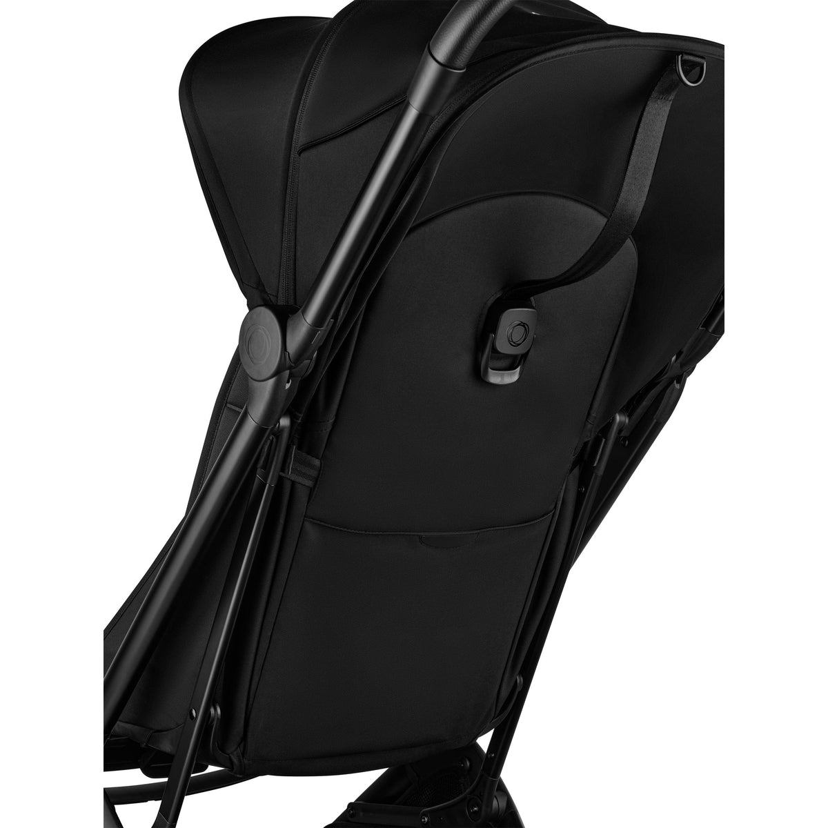 Black stroller on a white background