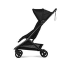 Black stroller on a white background