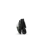 Black baby stroller on a white background