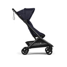 Navy blue stroller on a white background