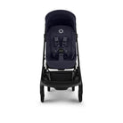 Navy blue stroller on a white background