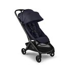 Navy blue stroller on a white background