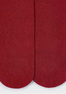Close-up of red socks on a white background