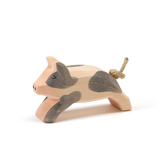 Spotted Piglet Running by Ostheimer Wooden Toys