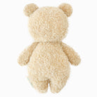 Beige teddy bear on a white background
