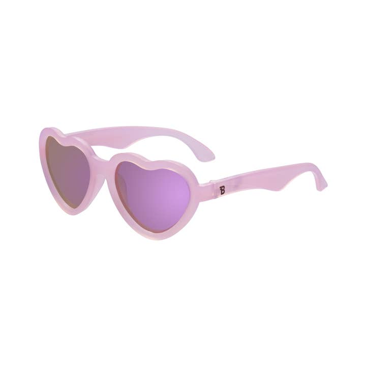 Hearts Polarized Sunglasses - Frosted Pink/Purple Lenses by Babiators