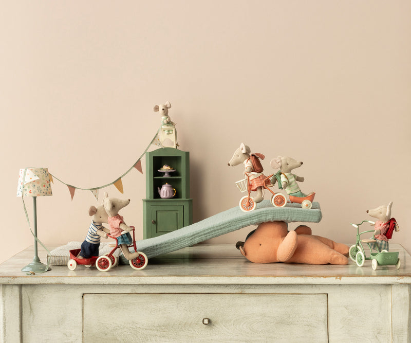 Tricycle Mouse, Big Brother with Bag by Maileg