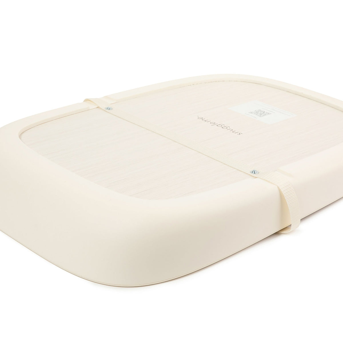 Beige baby seat cover on a white background