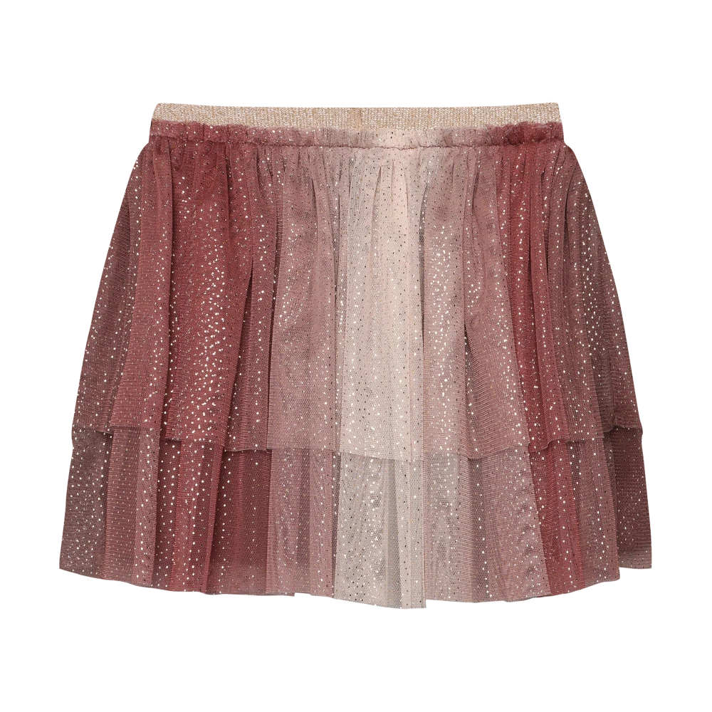 Minymo Mesh Glitter Skirt in the color Huckleberry.