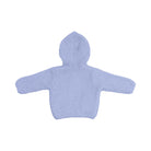 Light blue baby hoodie on a white background