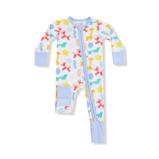 Bamboo 2 Way Zipper Romper - Balloon Animals Blue by Angel Dear