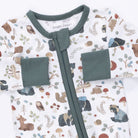 Baby romper with forest animal pattern and 'Angel Dear' branding