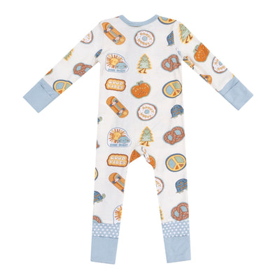 Bamboo 2 Way Zipper Romper - Groovy Vibes Stickers by Angel Dear