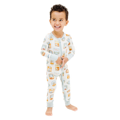 Bamboo 2 Way Zipper Romper - National Park Patches by Angel Dear
