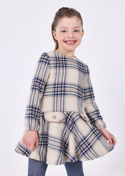 Plaid Dress- Navy by Mayoral