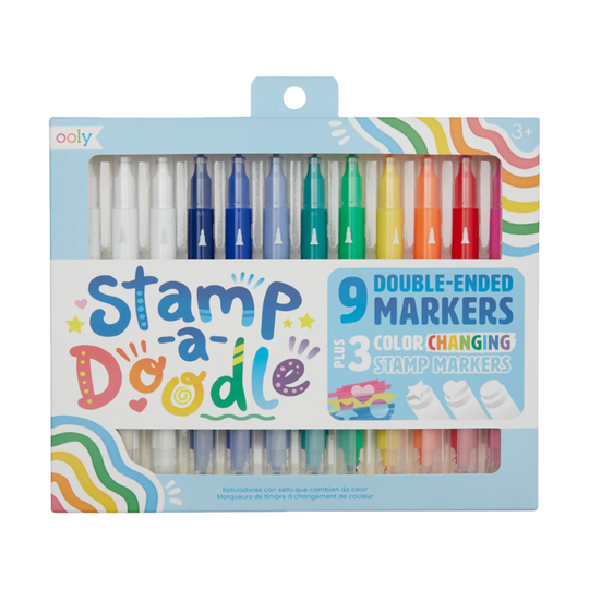 Stamp-A-Doodle Double-Ended Markers - Set of 12 by OOLY