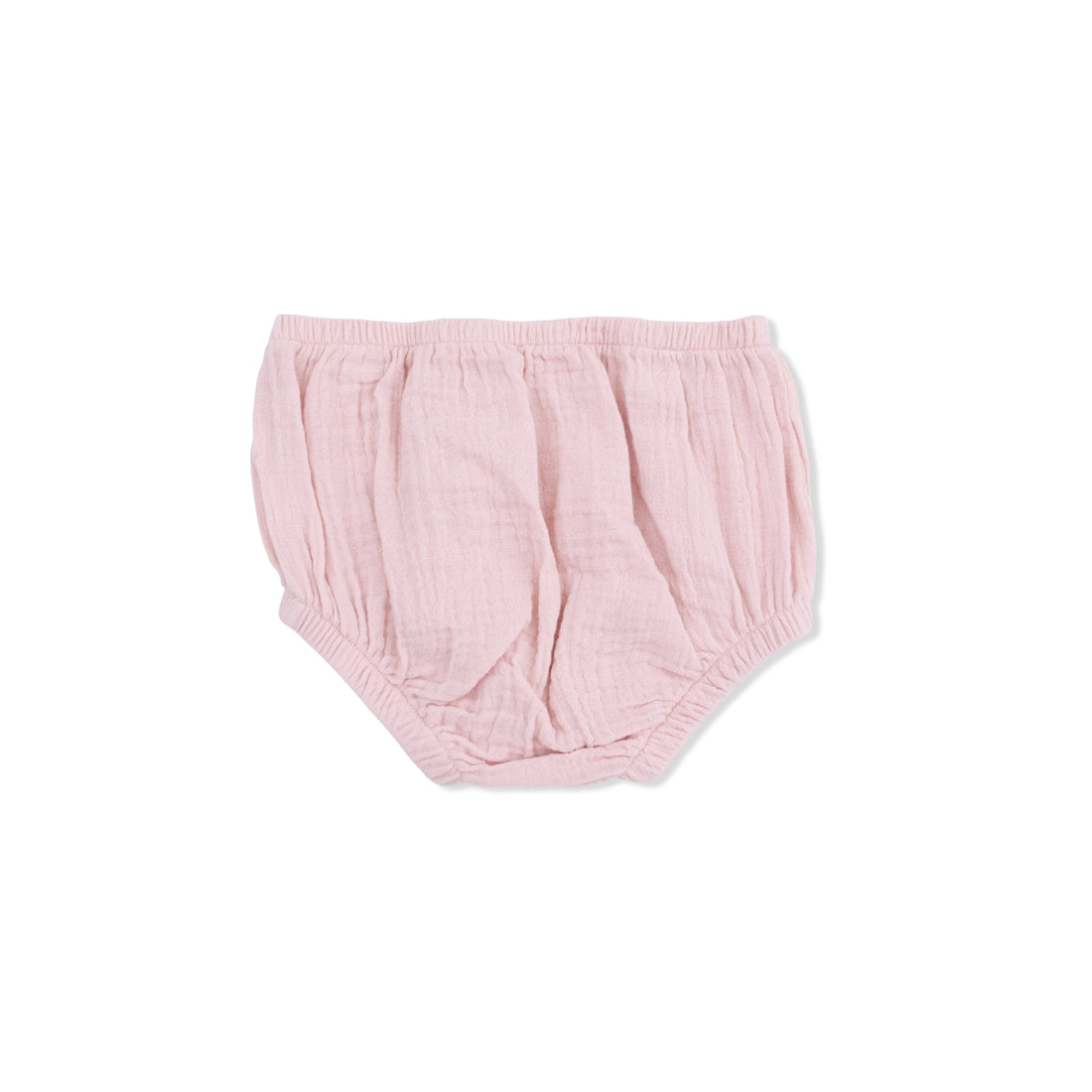 Pink baby bloomers on a white background