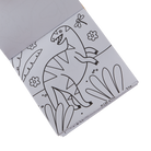 Coloring book with a dinosaur design on a white background