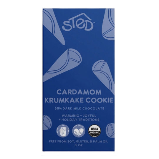 Mini Chocolate Bar - Cardamom Krumkake Cookie by Sted Foods