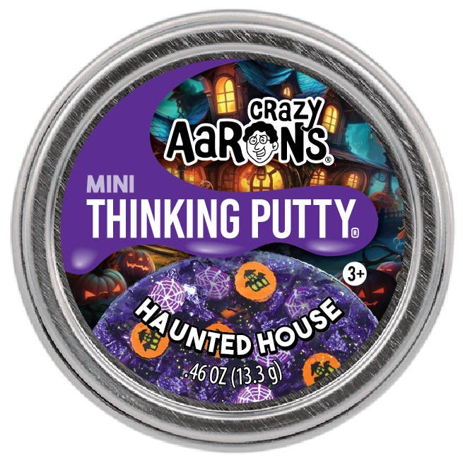 Crazy Aaron's Mini Thinking Putty in Haunted House theme packaging