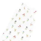 Pattern of small colorful flowers on a white background