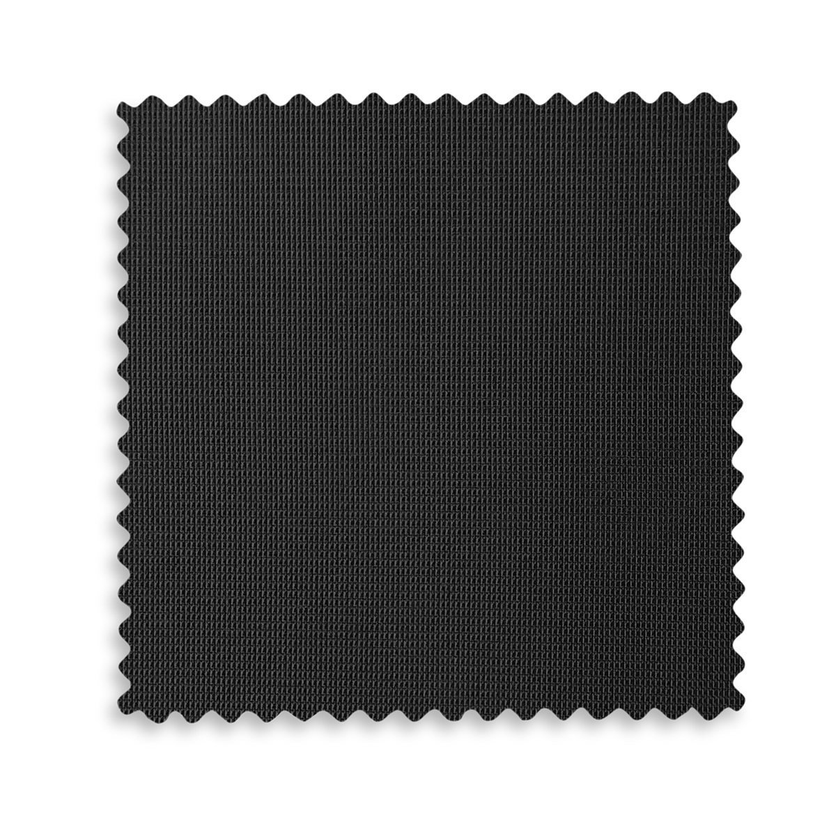 Black fabric swatch on a white background