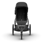 Black stroller on a white background