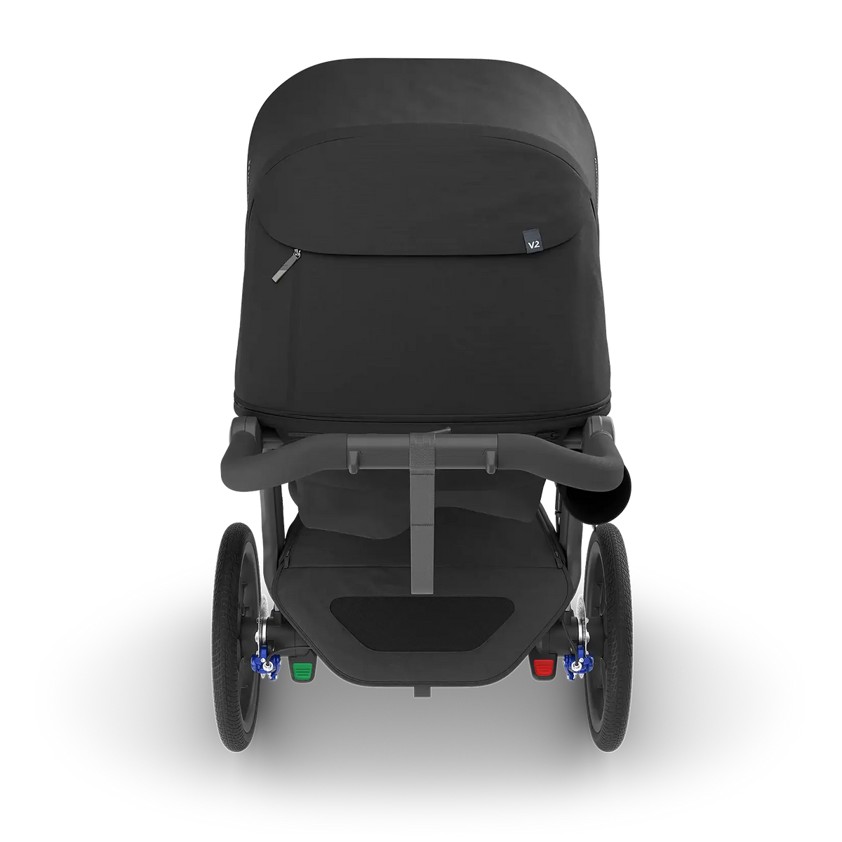 Black stroller on a white background