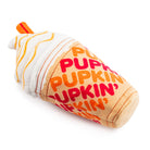 Plush toy resembling a roasted pumpkin with 'Pupkin' text on a white background