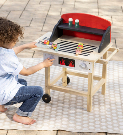 Jr Grill Master's Wooden BBQ Grill Set with Accessories by HearthSong