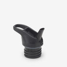 Black silicone straw lid on a white background