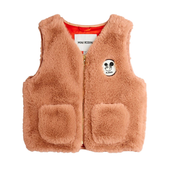 Ritzratz Patch Faux Fur Vest by Mini Rodini
