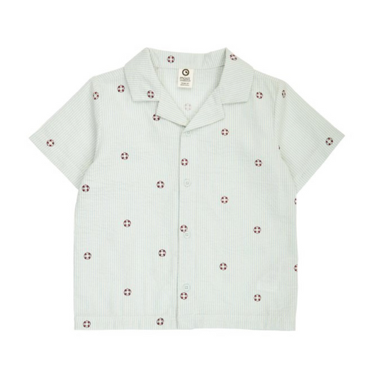 Seersucker Stripe Button Up Shirt - Lifebuoy by Musli