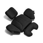 Black car seat on a black background