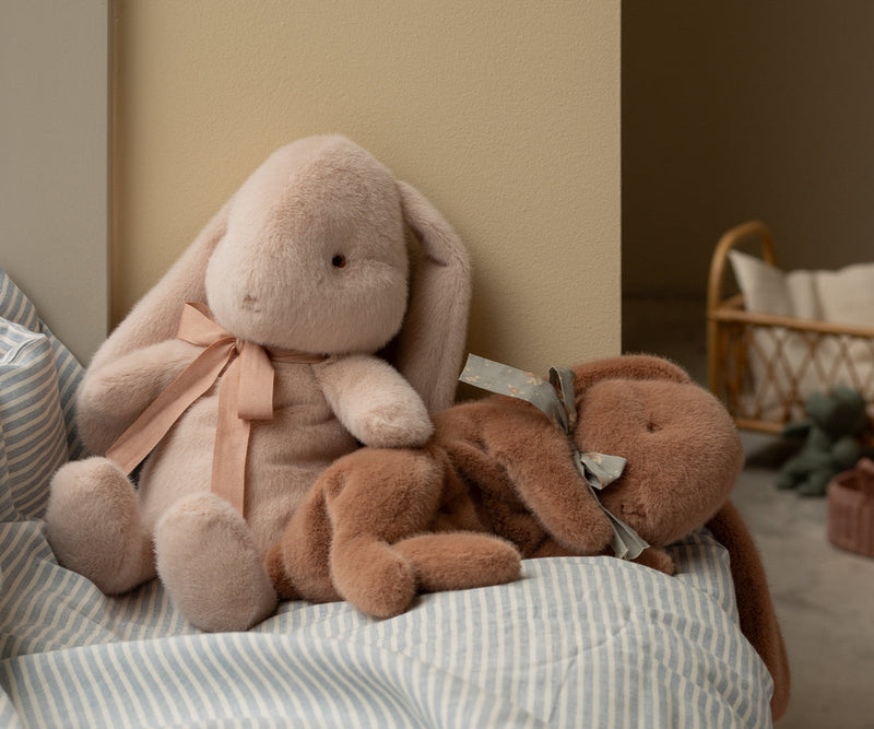 Sleeping Bunny Plush, Small - Soft Brown by Maileg