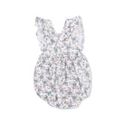 Floral-patterned baby romper on a white background