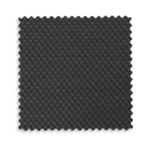 A black Mason soft knit fabric swatch with a scalloped edge on a checkered background.