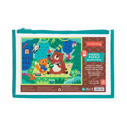 Woodland Picnic 12-Piece Pouch Puzzle by Mudpuppy