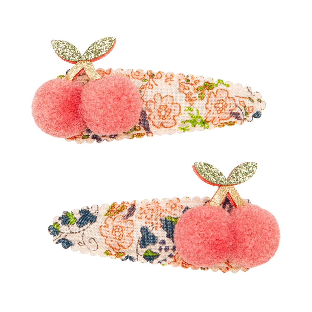 2 pink hair clips on a white background