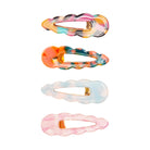 Colorful hair clips on a white background