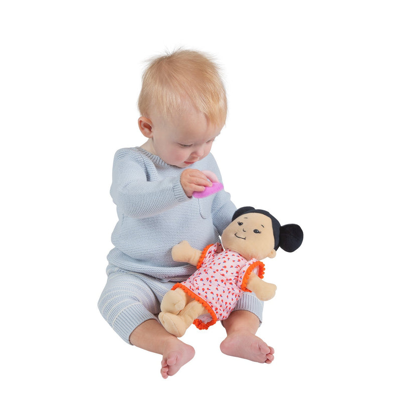 Wee Baby Stella Doll - Light Beige with Black Buns by Manhattan Toy