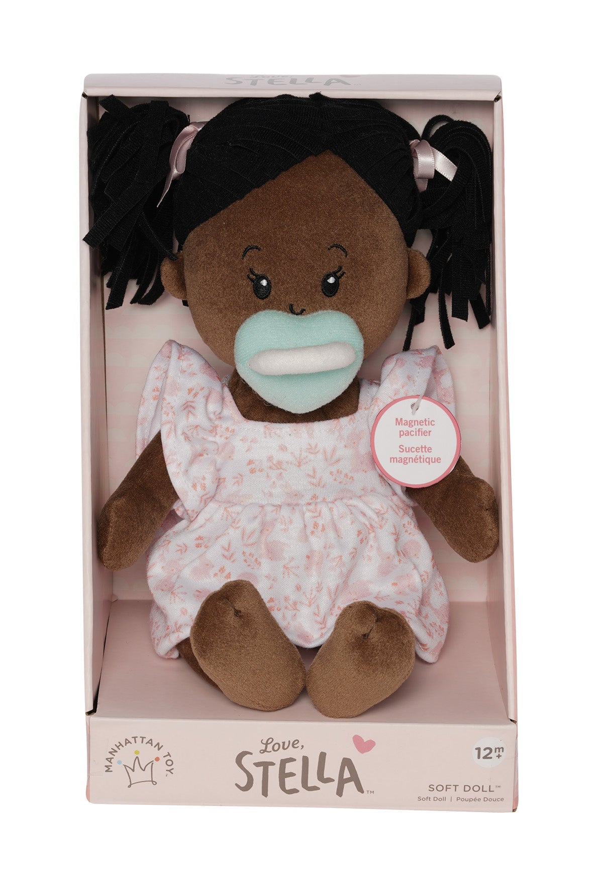 Stella soft doll with pacifier in packaging