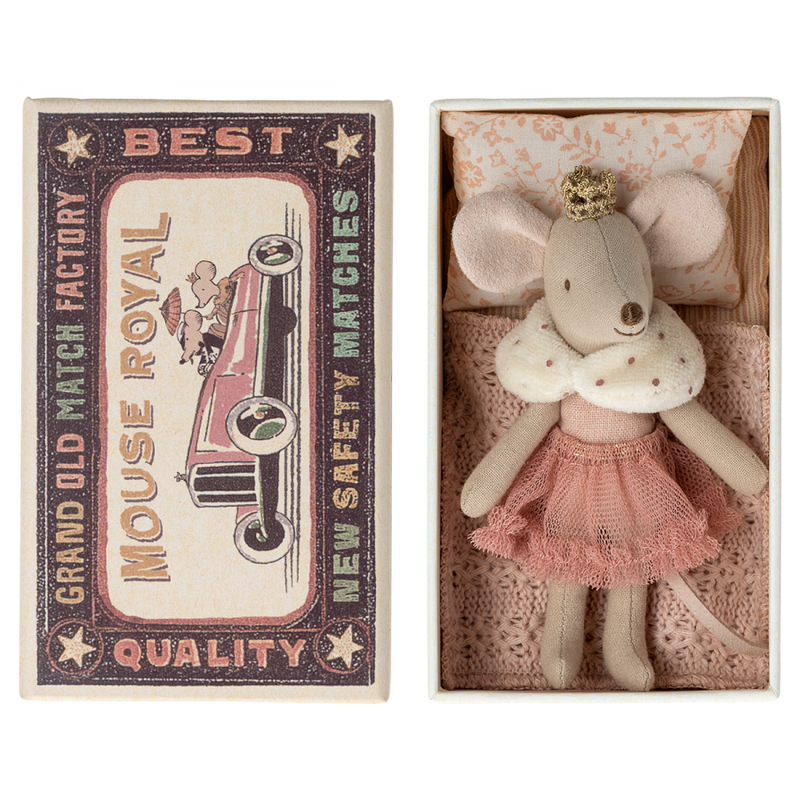 Princess Mouse,  Little Sister in Matchbox by Maileg