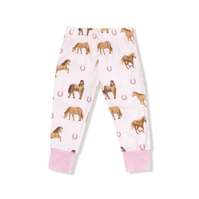 Bamboo Long Sleeve Lounge Wear Set - Pink Horses by Angel Dear