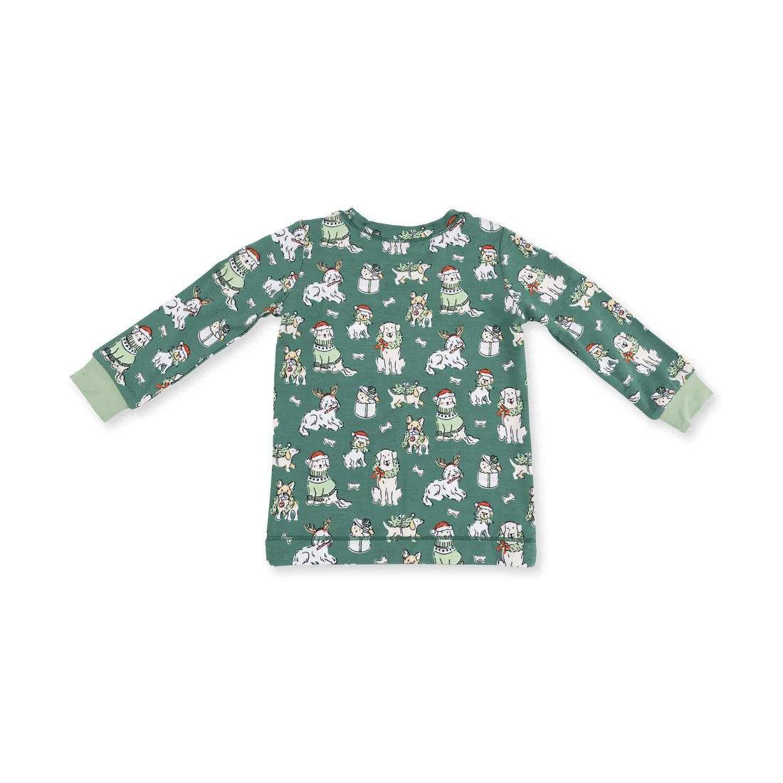 Children's long-sleeve shirt with dog pattern on a white background