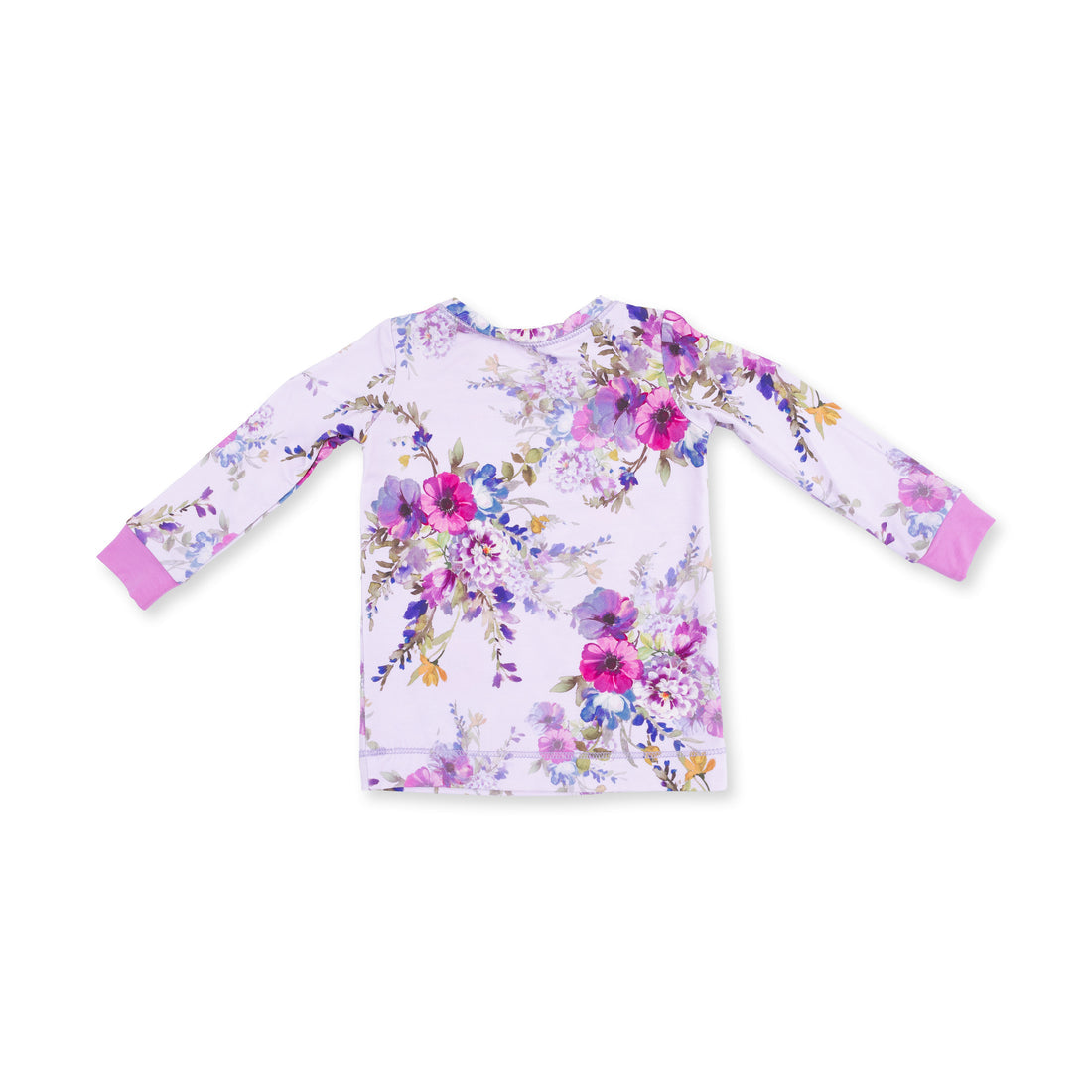 Floral-patterned long-sleeve shirt on a white background