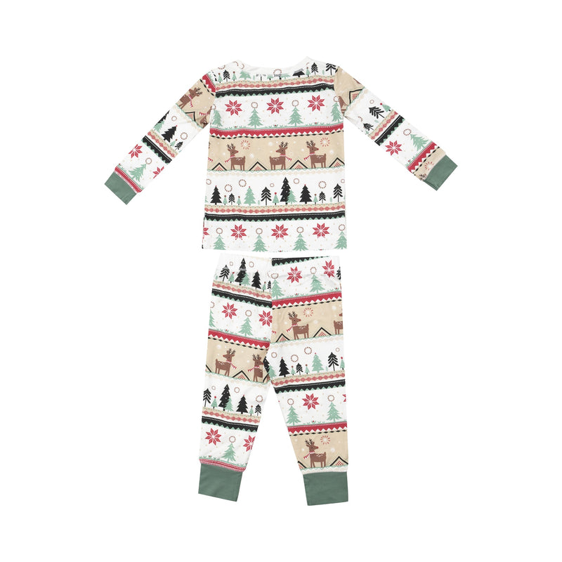 Bamboo Long Sleeve Lounge Wear Set - Reindeer Fair Isle by Angel Dear