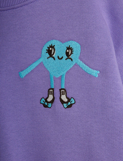 Heart in Shoes Sweatshirt - Purple by Mini Rodini